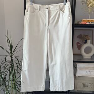 Lululemon City Sleek 5 Pocket Wide-Leg High Rise 7/8 Length Pant White Opal 33